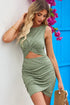 'Saffron' Cutout Round Neck Sleeveless Mini Dress - Celes Fashion